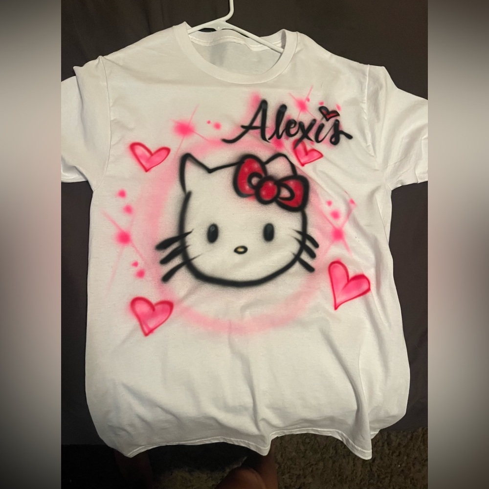 White and Pink Kids Graphic T-Shirt
